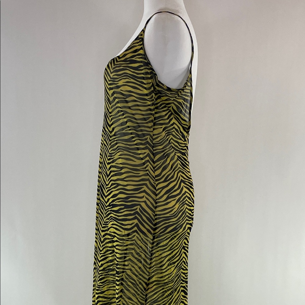 Yellow Zebra Mesh Swim Coverup, XL - Picture 8 of 9